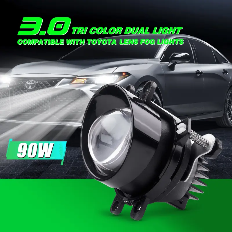 Fendinebbia con lente bicolore a tre colori specifici per Toyota da 3 pollici